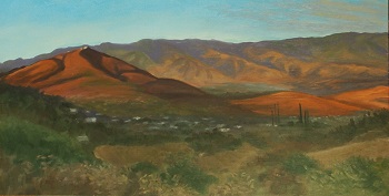 'Atzompa #3,'  Oil on panel, 13 x 25 inches, by Judith Anderson