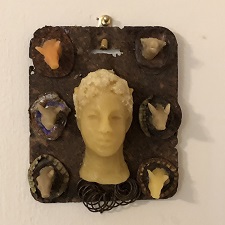 'Circe 1,' Encaustic and found objects, 4.5 x 4 x 2 inches, by Susanne K. Arnold