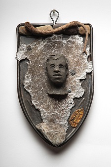 'Odysseus (A Far Country),' Encaustic and found objects, 9 x 5.5 x 3 inches, by Susanne K. Arnold