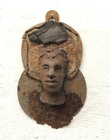 'Telemachus 6,' Encaustic and found objects, 6.5 x 4 x 2 inches, by Susanne K. Arnold