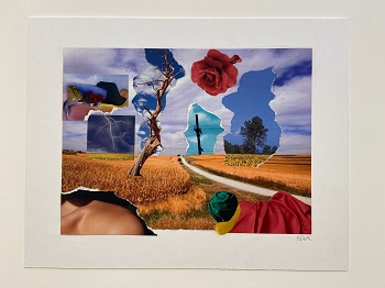 'How Memory appears on the Horizon,' Collage, 20 x 16 inches, by Santa Sergio De Haven