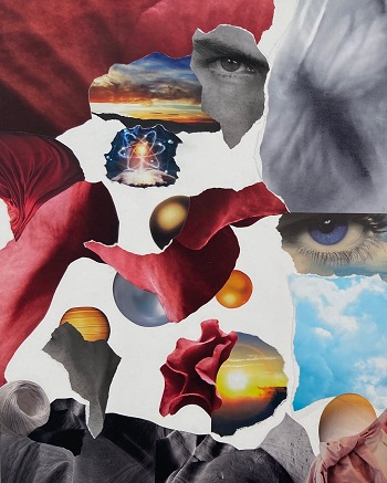 'Not a Day Goes By,' Collage, 24 x 30 inches, by Santa Sergio De Haven