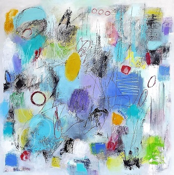 'A Melody So Near,' 36 x 36 inches, Oil and Cold Wax by Inge Strack