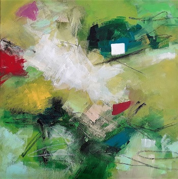 'Dance in the Wind,' 18 x 18 inches, Acrylic on canvas by Inge Strack