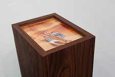 'Antelope Canyon, Page, AZ (tourists)' Archival pigment print, walnut plywood, plexi, 23.5 H x 8 W x 10 L inches, by Kim Llerena and Nancy Daly