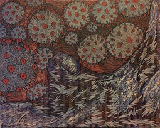 'Wildfires,' 48x60 inches, sharpie and acrylic on canvas, by Dana Frostick