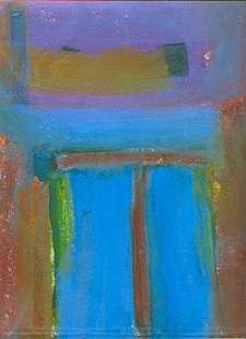 'Mono 20b. (Bonnard's Blue),' Encaustic monotype, by Susanne Arnold