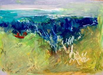 'II,' Oil pastel, by Carol Meese