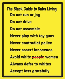 'Black Guide to Safer Living' digital serigraph, 28  x 32 inches, 2019 by Phil Robinson