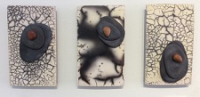 'Horizontal Ovoid Series,' Naked raku fired ceramics by Paul Terrell