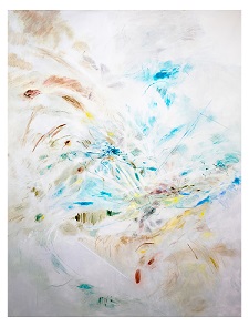 'Meridian #1 (unframed)' 75 x 55  inches, Pigment, oil, acrylic on canvas by Vu Nguyen