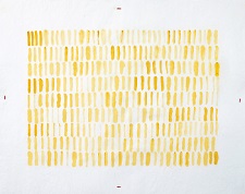 'Variations of Flow Series #3 (framed)' 16 x 20 inches, Watercolor, thread on rice paper  by Vu Nguyen