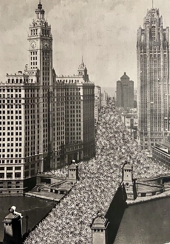 'Strange Plants, Chicago,' 2020, Embroidery on found photograph, 8.5x12 inches, by Heather Beardsley