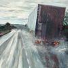 "Highway Reflections" by Randi Newman, oil on canvas, 24 x 36 inches
