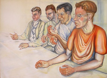 'SCHOOL LUNCH 4,' Oil on canvas,   40 x 54 inches, 2010, by Lisa DeLoria Weinblatt