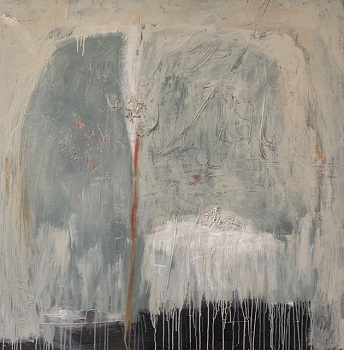 'One Winter' 48x48 inches, mixed, by Carol Meese