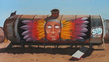 'Bolivia Series: Indian' Oil on panel, 19.75 x 35.5 inches by Judith Anderson