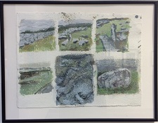 'Irish Sketches' Encaustic on paper, 14 x 18 inches framed, by Susanne K. Arnold