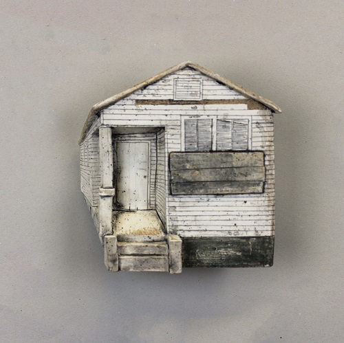 'White House' Stoneware, slip, and underglaze by Katie Kearns