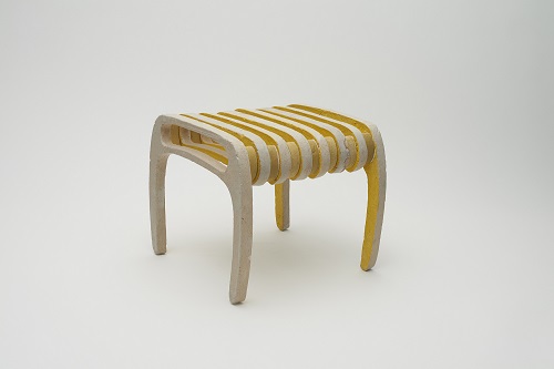 'Step Stool' Clay, underglaze, and glaze by Hunter Saxton