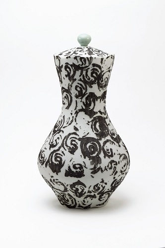 'Patterned Urn' Colored porcelain by Dallas Wooten