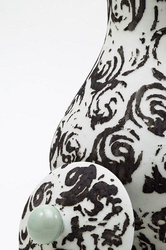 'Patterned Urn (detail)' Colored porcelain by Dallas Wooten