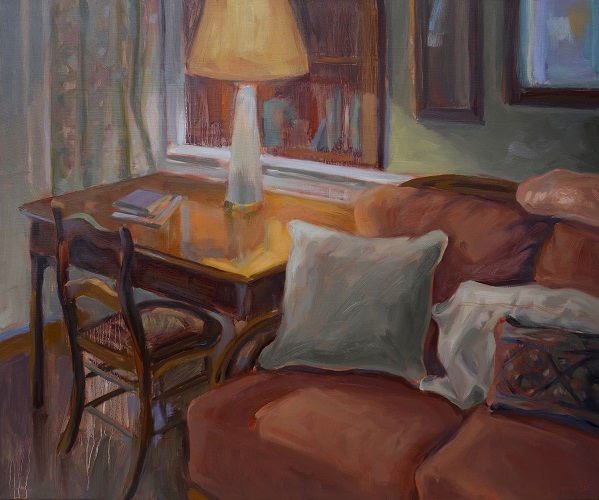 'Coral Couch' by Margaret Buchanan, Oil on Panel, 24 x 20 inches
