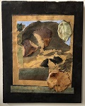 'Covid World, 2020,' by Susanne K. Arnold,Encaustic, collage, found objects, 10 x 8 inches