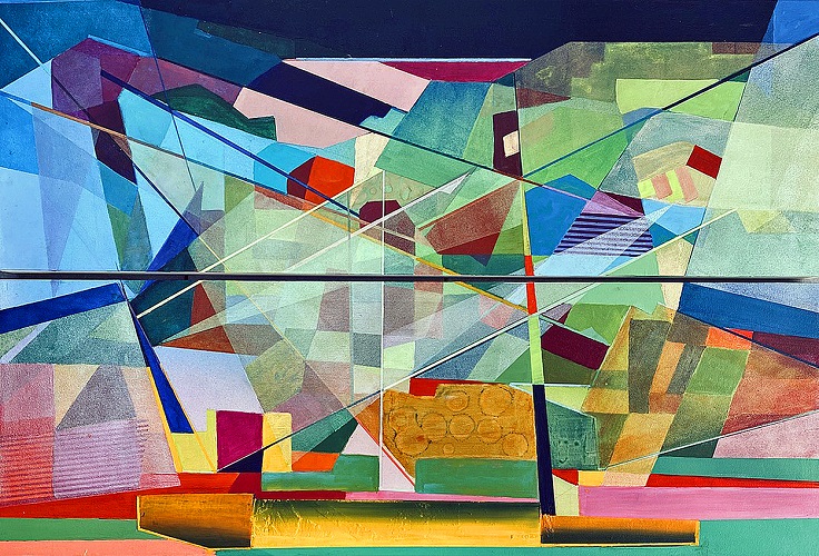 'Fertile Lands, Humid Pampa,' by Hernan Murno, Mixed Media, two panels of 12 x 36 inches, total dimension 24 x 36 inches