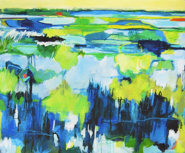 'Lotus Fields III,' by Rosa Vera, Acrylic on canvas, 30 x 36 inches, 31.5 x 37.5 framed