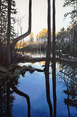 'The beginning is a reflection of the end,' Acrylic on canvas, 36 x 24 inches, by Donna Frostick