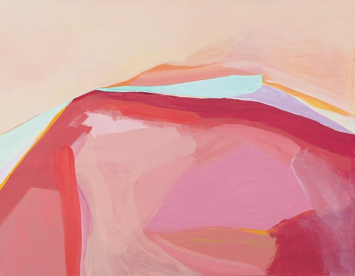 'Red Mountain Pink Sky,' Acrylic on canvas, 36x48in, by Elizabeth Magness