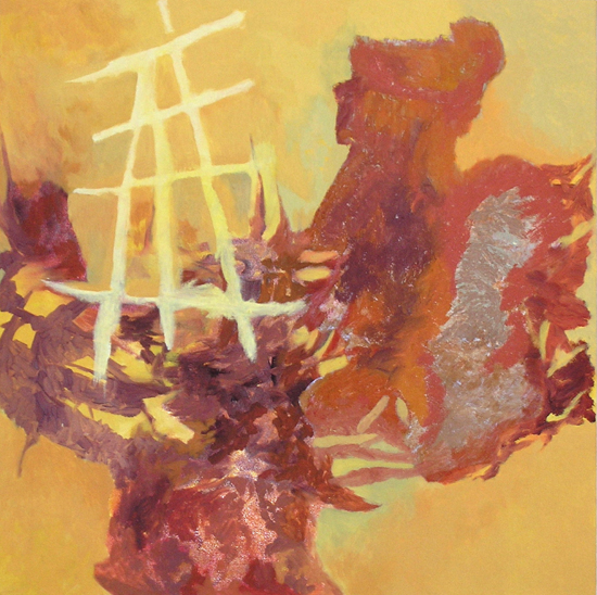 'Sister Ship', oil and wax on canvas, by Elaine Rogers