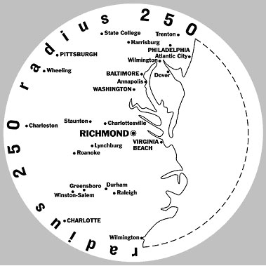 Radius 250 Map