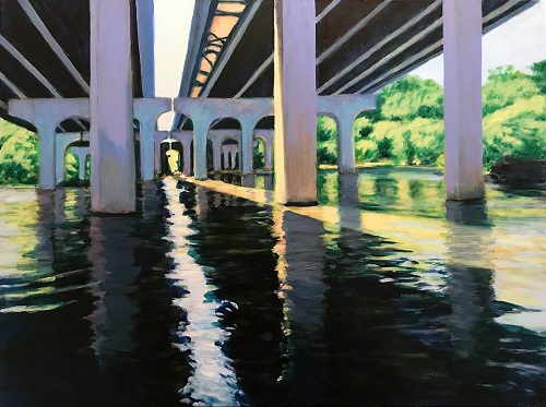 'Underneath Powhite Bridge' Acrylic on canvas, by Donna Frostick