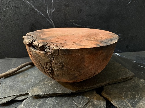 'Earth Drum Pot' sawdust fired clay, by Kay Franz