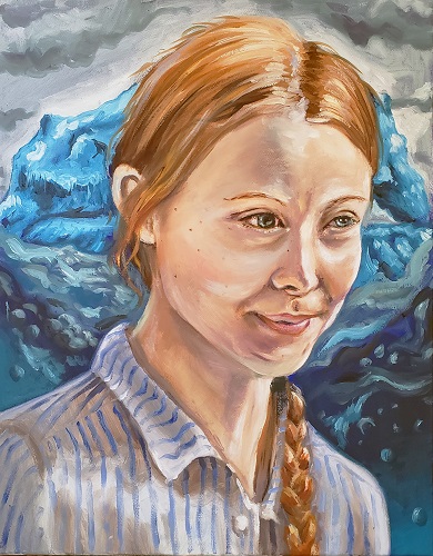 'March Now or Swim Later - Greta Thunberg' Oil on Canvas by Nico Cathcart