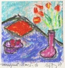 'Monoprint - Red Vase 2' by Ephraim "Ed" Steinberg